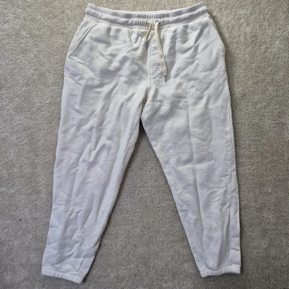 Outerknown Second Spin Sweatpants Mens XL White Heavyweight Athleisure Gym Run